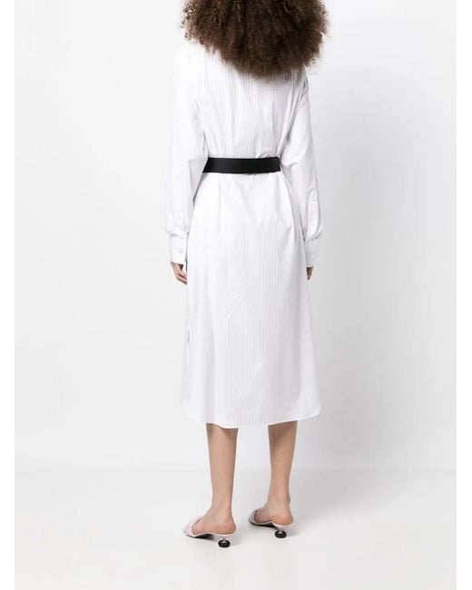 Stella McCartney White Striped Cotton Shirtdress