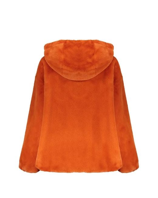 Herno Orange Eco Fur Jacket