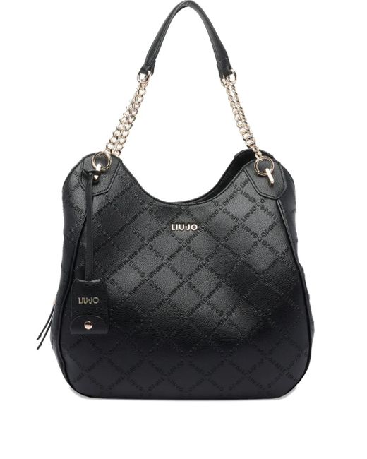 Borsa A Spalla Con Catena E Logo di Liu Jo in Black