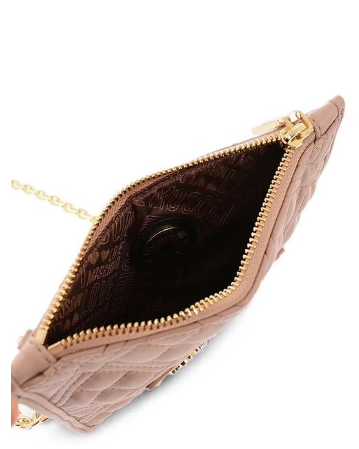 Moschino Pink Quilted Cross Body Bag