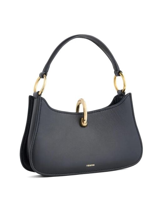 Rabanne Blue Micro Ring-Lock Leather Shoulder Bag