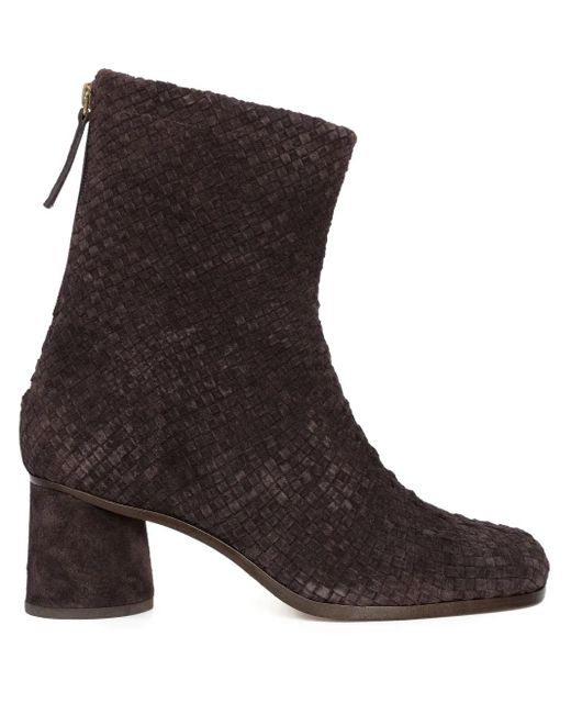 Sarah Chofakian ブロックヒール レザーブーツ Brown