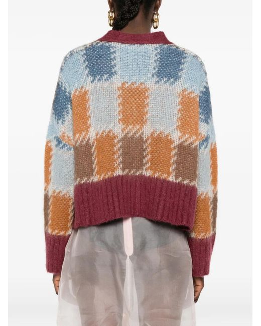 Marni Red V-Neck Cardigan