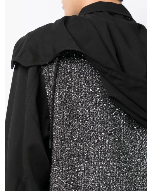 Giacca Con Inserti di 4SDESIGNS in Black da Uomo