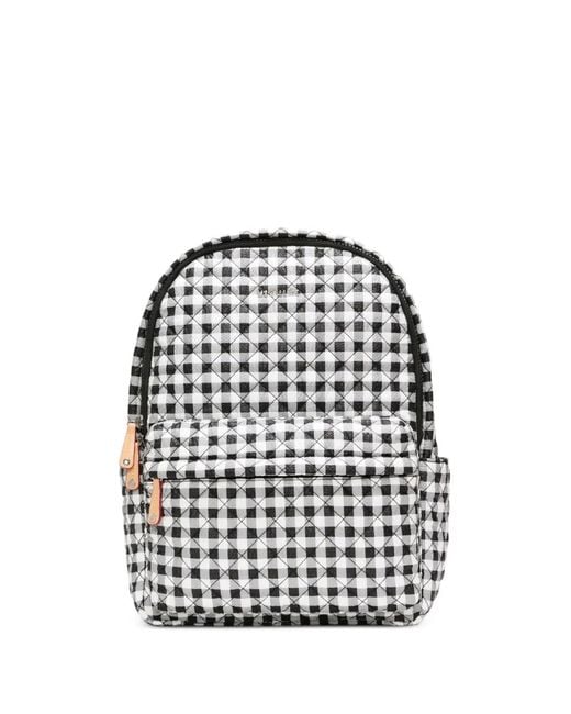 MZ Wallace Black Metro Deluxe Gingham Quilted Backpack