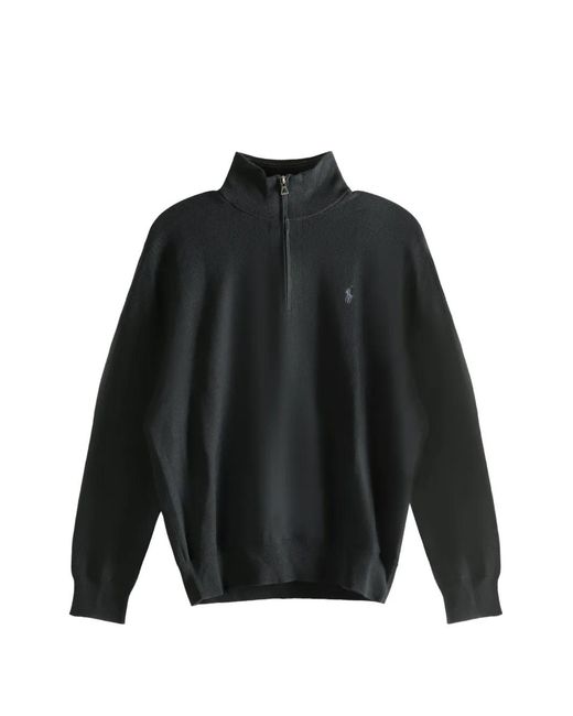 Polo Ralph Lauren Black Zip Sweater for men