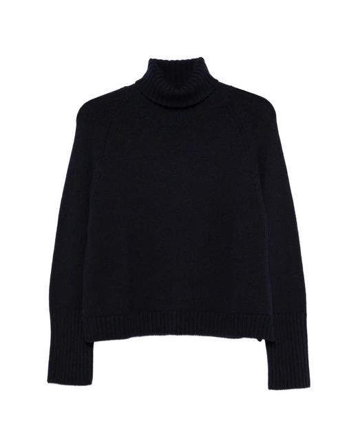 Base London Black Roll-Neck Ribbed-Trim Sweater