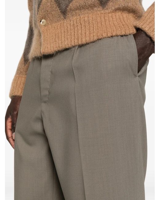 Second/Layer Gray Tio Pleated Straight-Leg Trousers for men