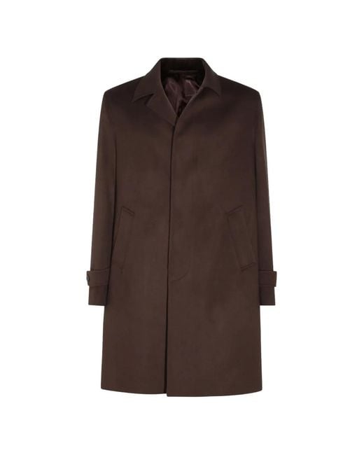 Lardini Brown Button-Cuff Single-Breasted Coat for men