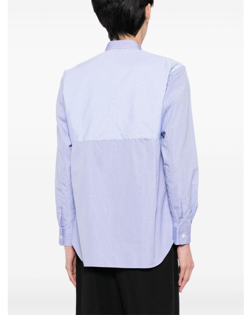 Camisa a cuadros con paneles Comme des Garçons de hombre de color Blue