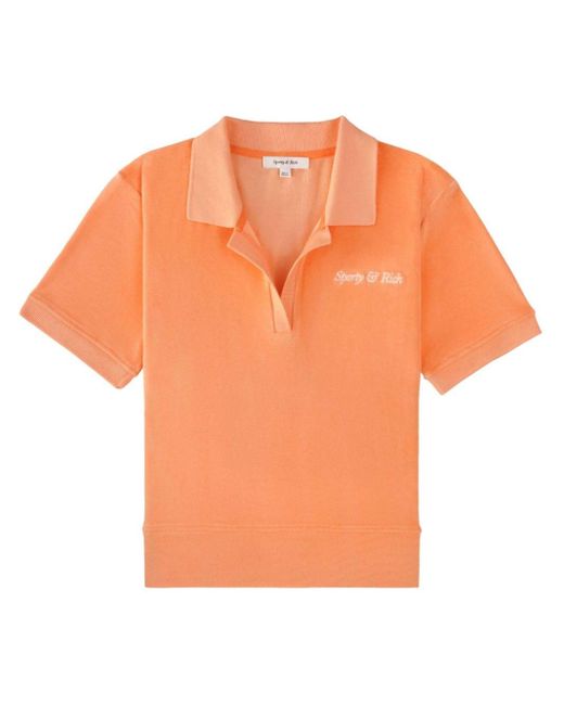 Sporty & Rich Orange Poloshirt mit Logo