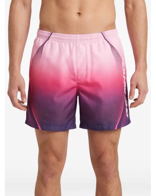 Casablanca Pink Stretch Swim Shorts With Patterned Panel for men