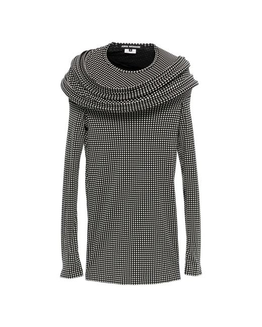 Junya Watanabe Gray Ruffled Polka Dot Top