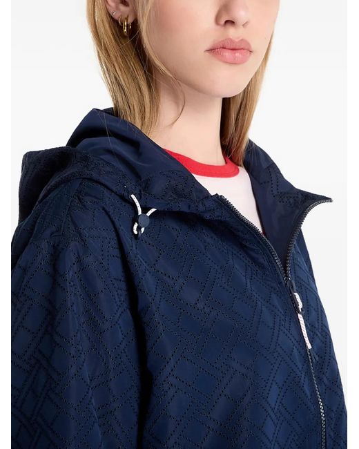 Tommy Hilfiger Blue Veste À Motif Monogrammé Perforé