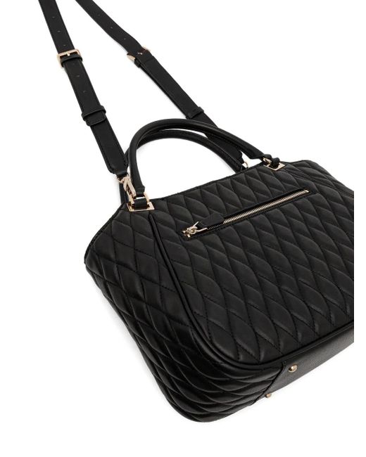 Guess Black Valla Quilted Tote Bag