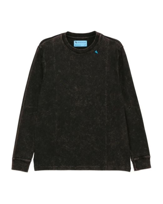 Stain Shade Black Cotton Long -Sleeves T-Shirt for men