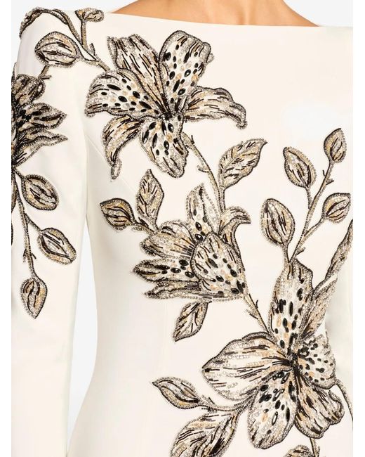 Jenny Packham White Floral-Embellished Maxi Dress