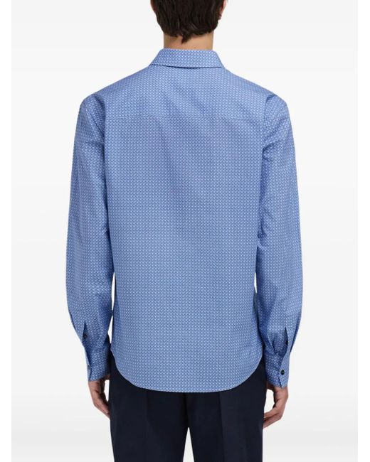Ferragamo Blue Monogram Shirt for men