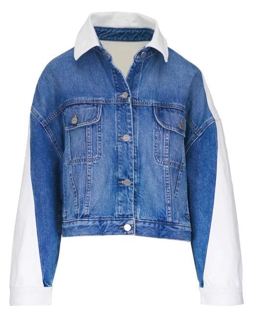 Twp Blue Patchwork Denim Jacket