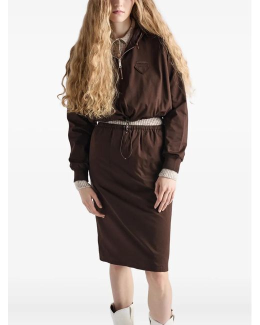 Prada Brown Cotton Jersey Skirt