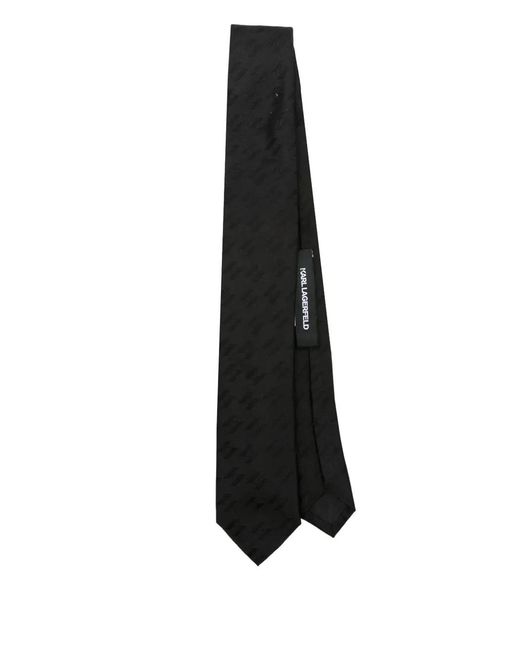 Karl Lagerfeld Black Geometric-Pattern Tie for men