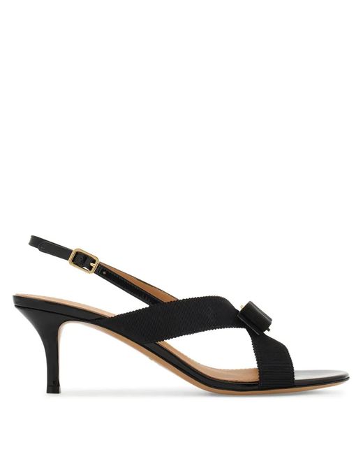 Ferragamo Black 50Mm Bow-Detail Heeled Sandals