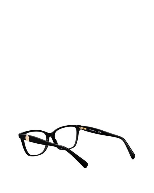 Longchamp Black Eckige Brille Mit Logo-Schild