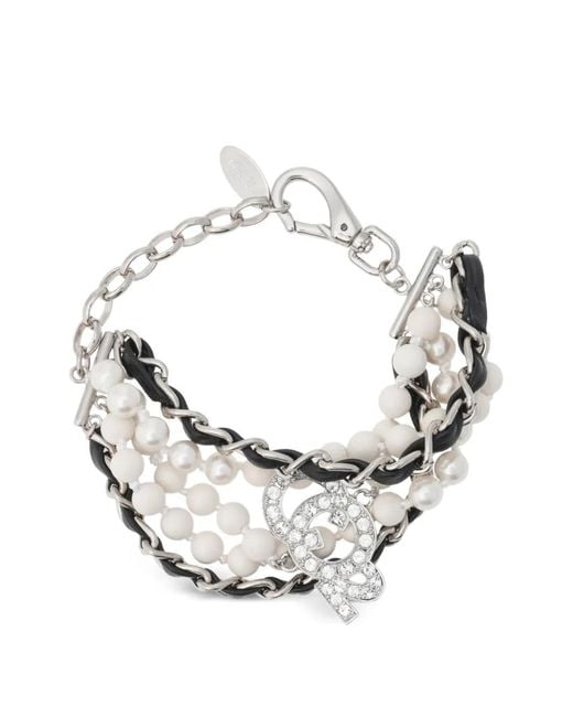Bracciale Con Ciondoli E Perline di Doublet in Metallic da Uomo