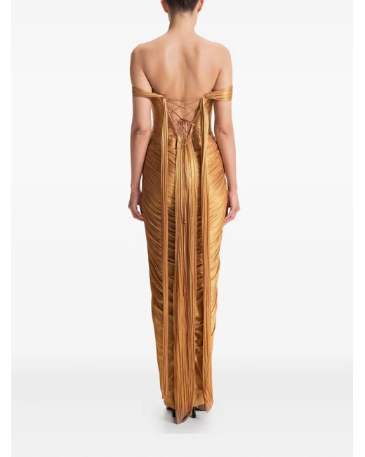 Maria Lucia Hohan Martina オフショルダーイブニングドレス Brown