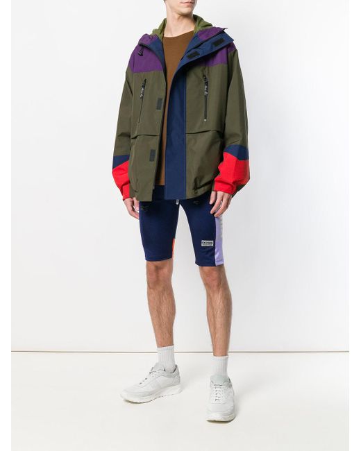 Martine Rose Colour Block Bomber Rain Jacket in Green for
