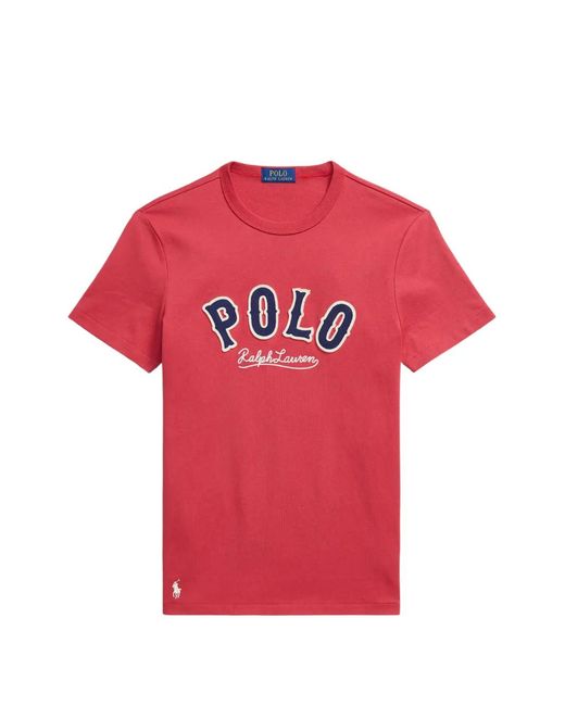 Polo Ralph Lauren Red Round-Neck Short-Sleeve T-Shirt for men