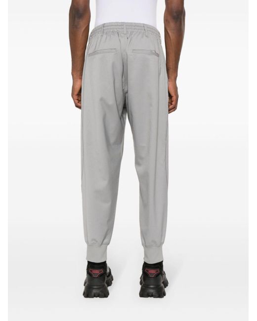 Y-3 Gray Logo-print Twill Trousers for men