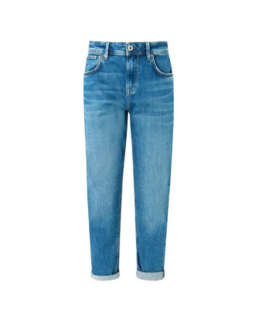 Pepe Jeans Blue Turn-Up-Hem Tapered Jeans