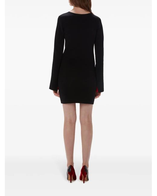 J.W. Anderson Black Contrast Cuff Fitted Dress