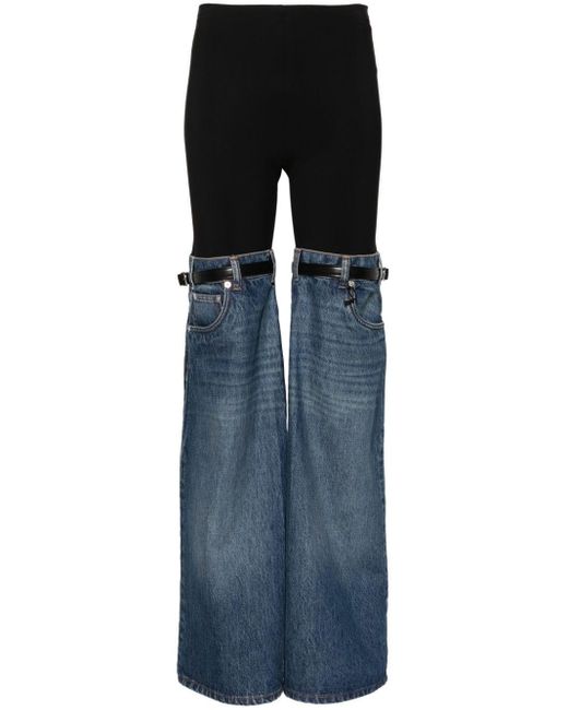 Pantalones Hybrid con panel vaquero Coperni de color Blue