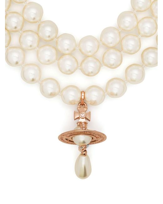 Vivienne westwood 3 row pearl necklace Clearance
