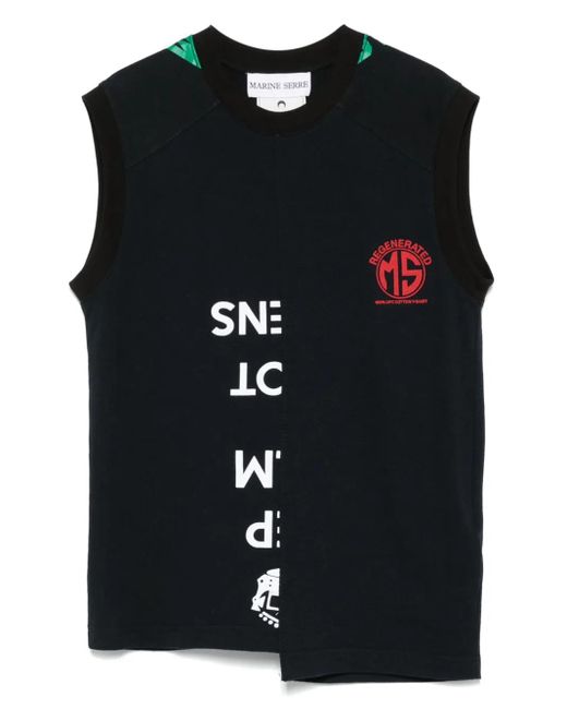 メンズ MARINE SERRE Regenerated グラフィック タンクトップ Black