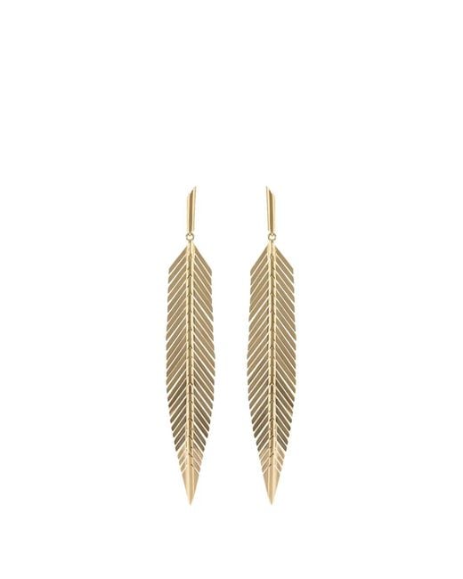 CADAR Metallic Feather Drop Earrings