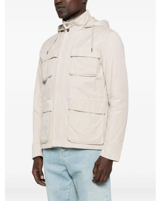 Herno White Hooded Pocket Jacket for men