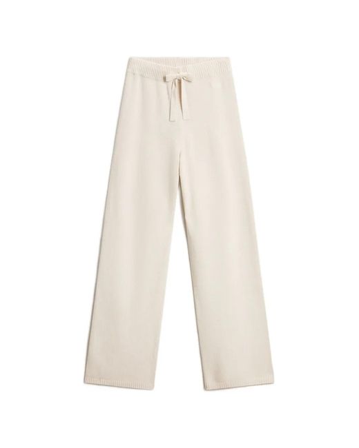 Woolrich White Drawstring Knitted Trousers