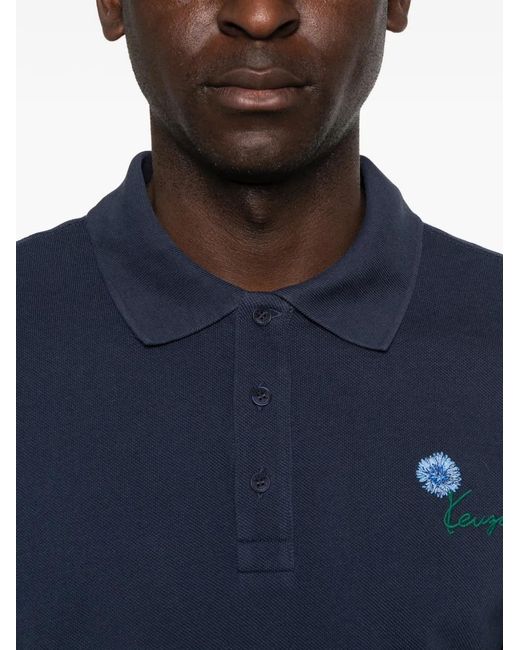 KENZO Blue Gots Tulip Slim Polo for men