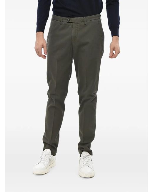 Corneliani Black Belt-Loop Chino Trousers for men