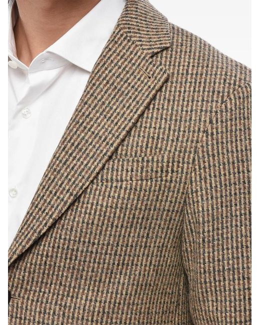 Officine Generale Natural Checked Wool Blazer for men