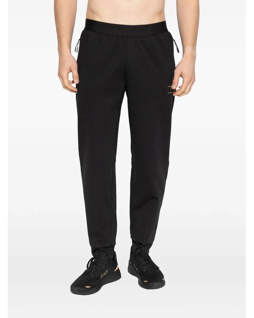 EA7 Black Pantalon De Jogging À Patch Logo for men