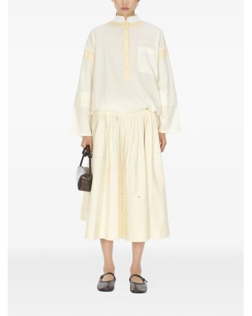Samuel Guì Yang White Blouse Ample À Empiècements