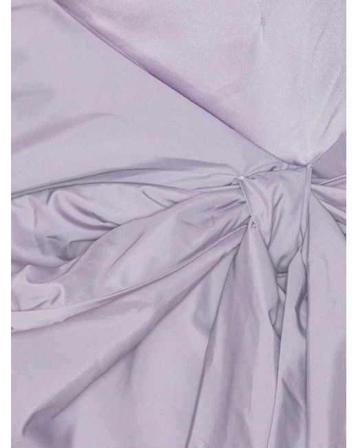 ROTATE BIRGER CHRISTENSEN Purple Halter-Neck Bow-Detail Dress