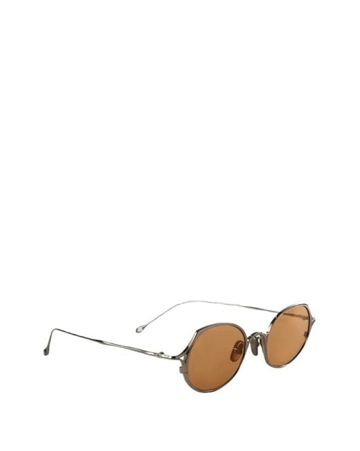 Rigards Natural Polished Titanium Oval-Frame Sunglasses