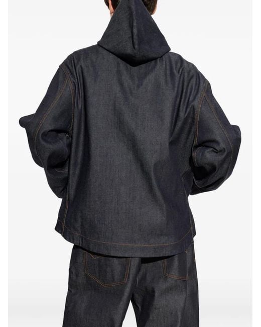 Balenciaga Blue Hooded Denim Jacket for men