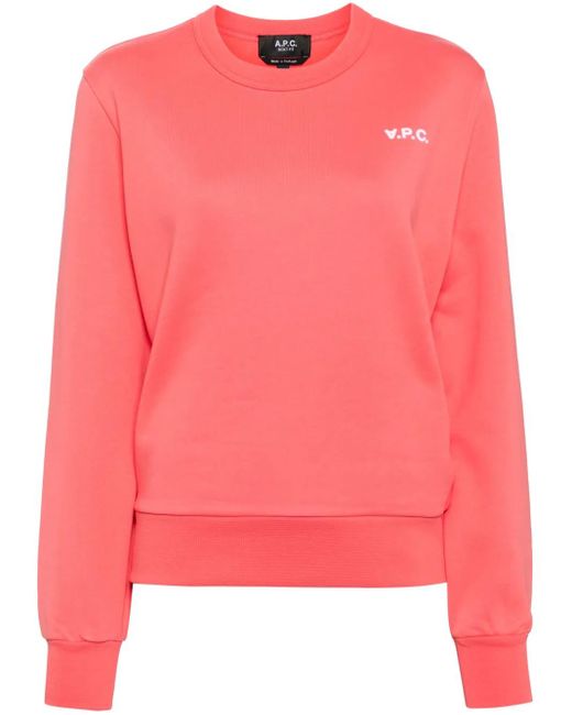 A.P.C. Pink Logo-Print Cotton Sweatshirt