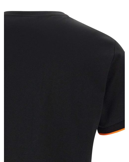 Sun 68 Black Contrast-Trim Pocket T-Shirt for men